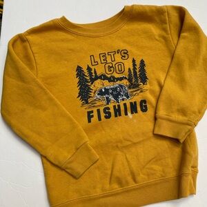 Garanimals Mustard Yellow 'Let's Go Fishing' Crewneck Sweatshirt